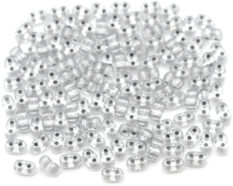 Crystal Silver Lined Czech 2-Hole Glass Beads