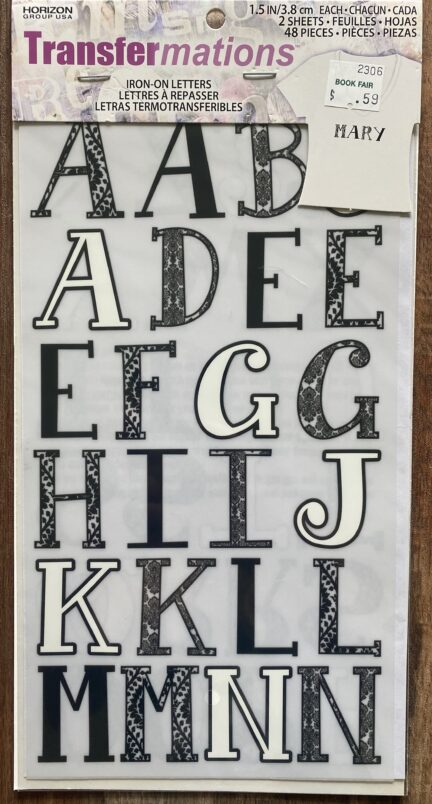 TransferMations Iron-On Letters 1.5 Inch Tall