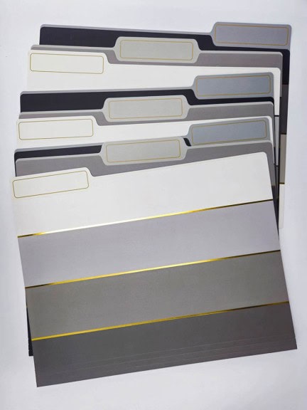 File Folder Set - Greyscale Stripes